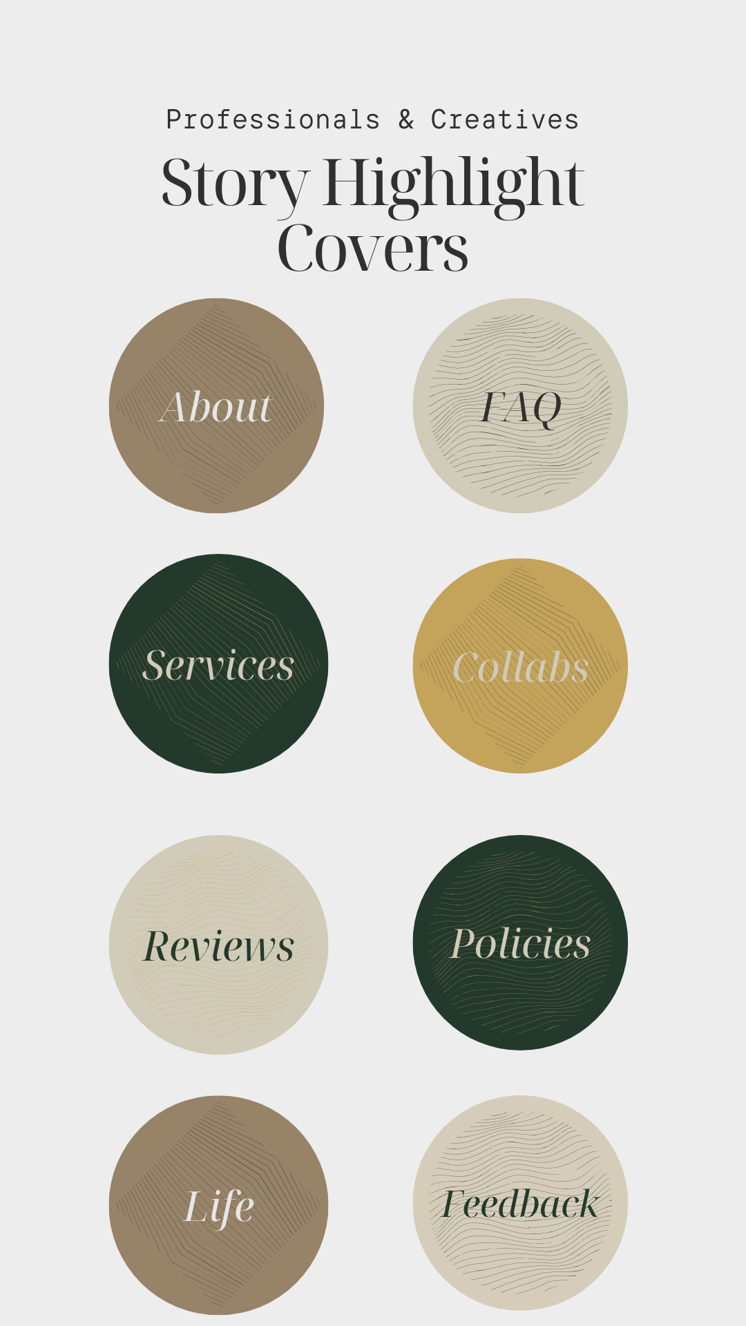 Modern Luxury IG Highlights Template – Canva Editable (8 pack)