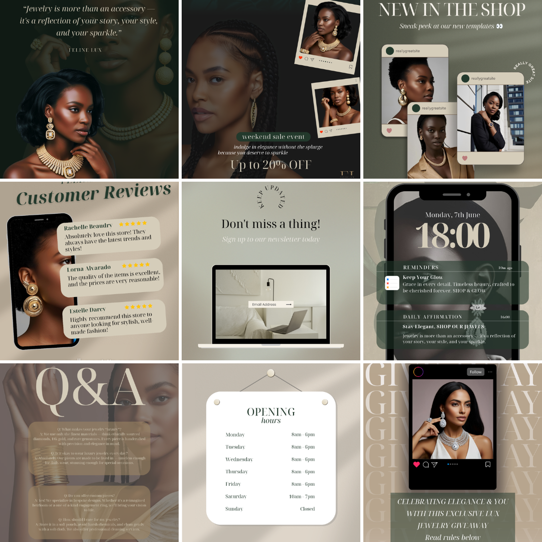 Modern Luxury Instagram Post Templates – Canva Editable (10-Pack)
