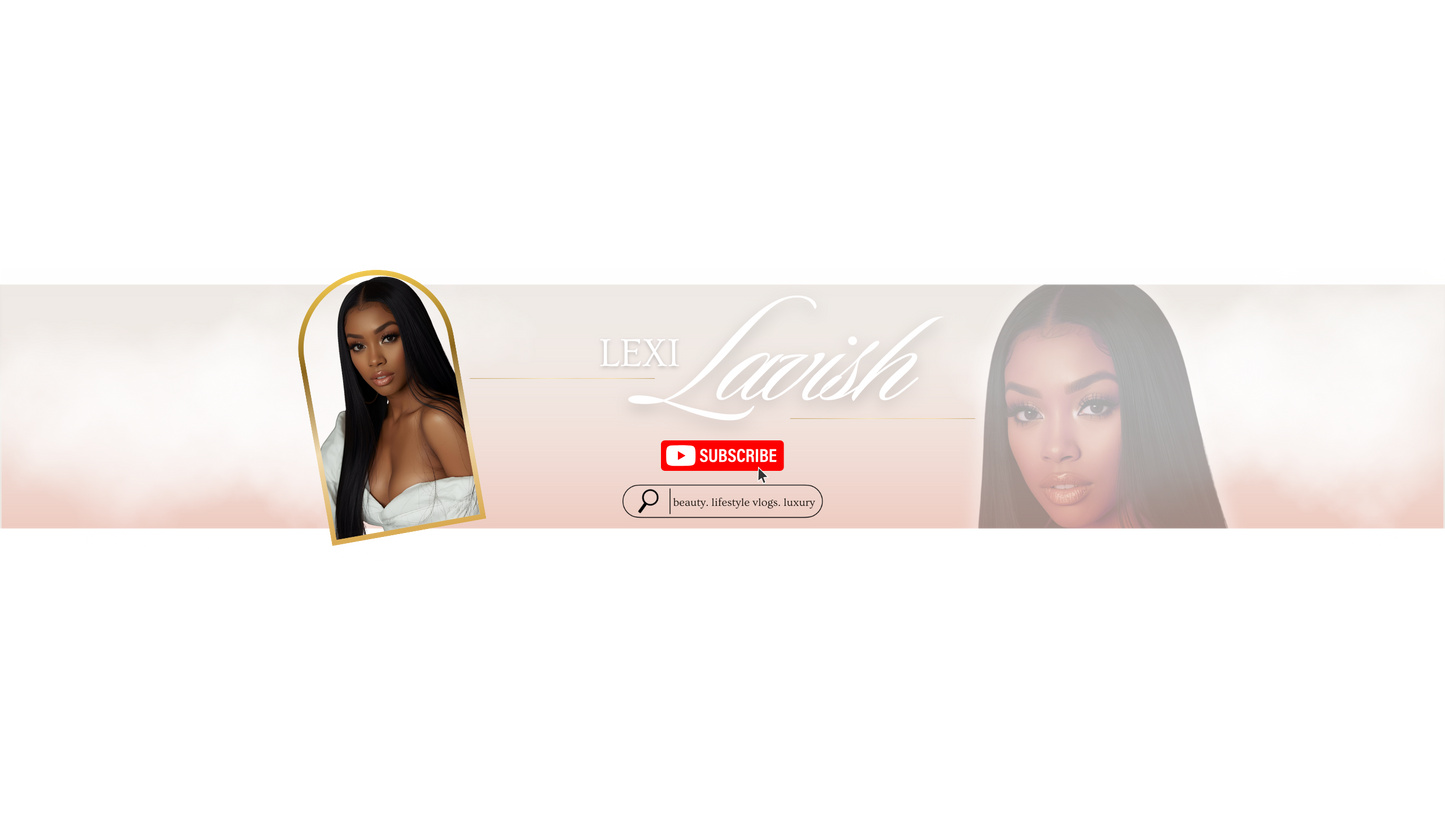 Feminine Luxe YouTube Kit – Intro, Outro & Banner– Editable YouTube Kit