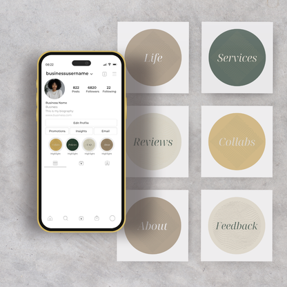 Modern Luxury IG Highlights Template – Canva Editable (8 pack)