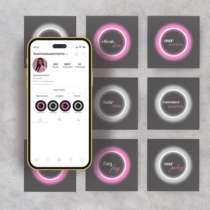 Black Gworl Luxury IG Highlights Template – Canva Editable (8 pack)