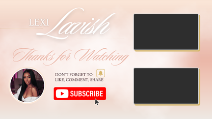 Feminine Luxe YouTube Kit – Intro, Outro & Banner– Editable YouTube Kit